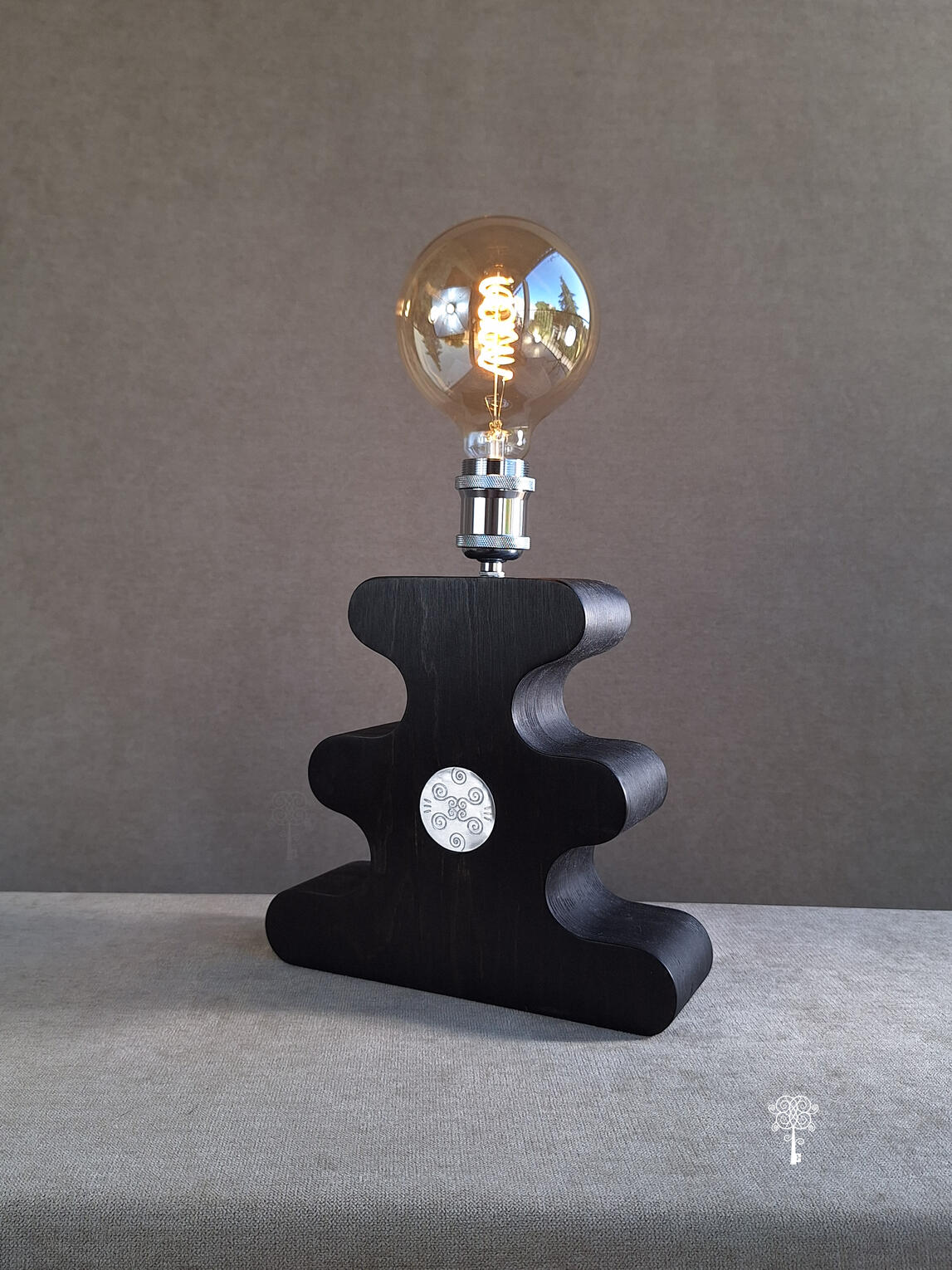 Luminaire en marqueteirie et bouleau - Les Trois Cercles
