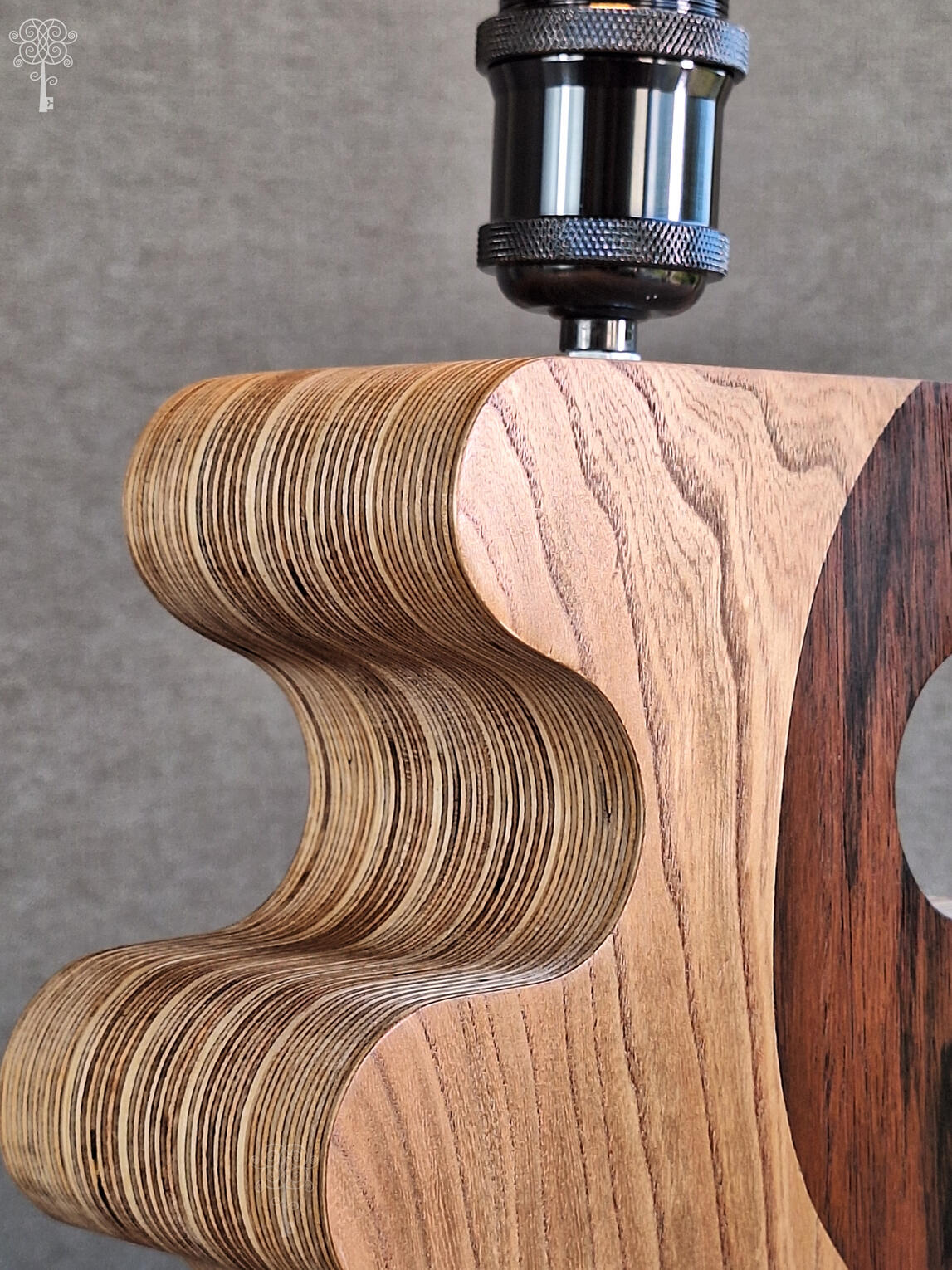 Luminaire en marqueterie et bouleau - Les Trois Cercles