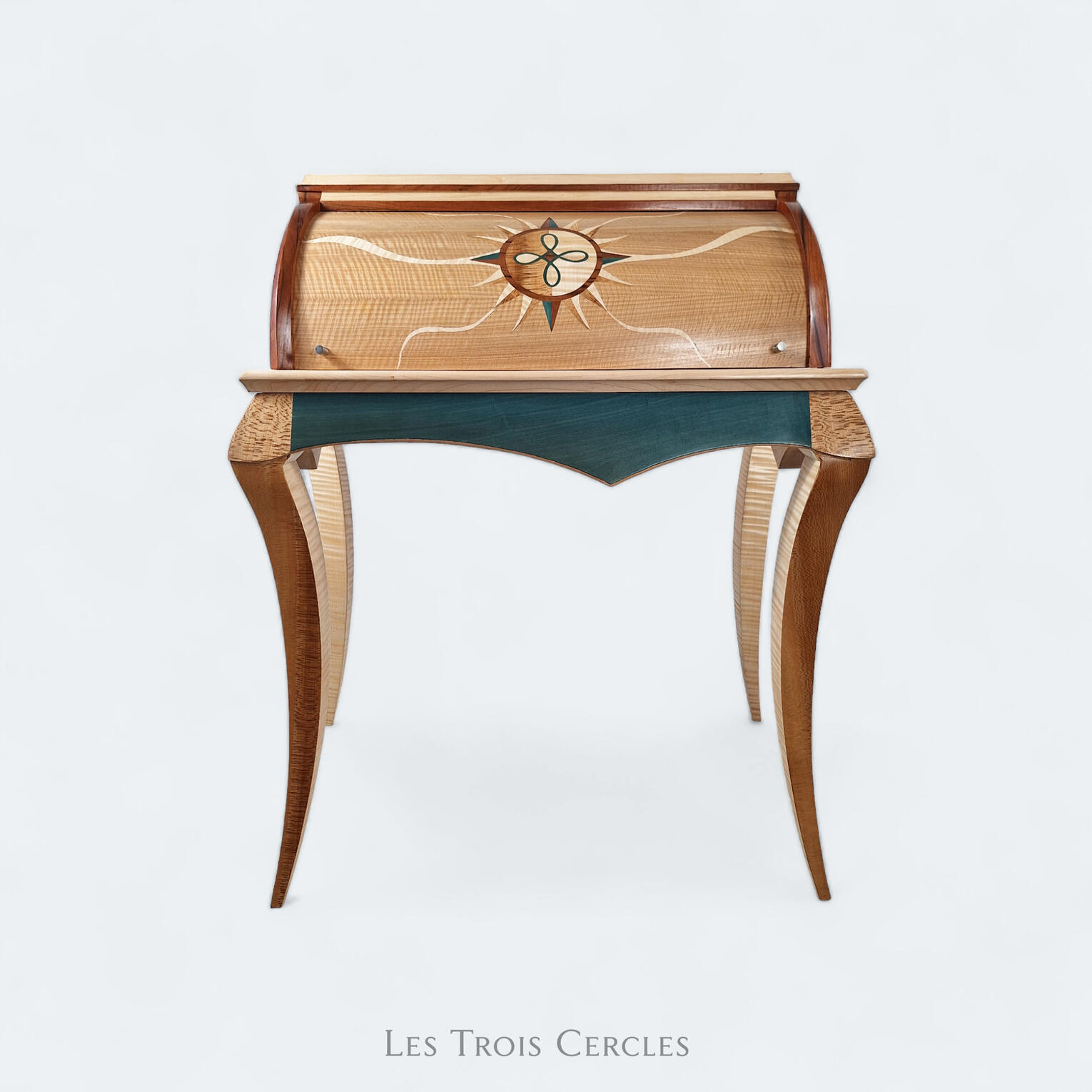 Bureau cylindre en marqueterie - Les Trois Cercles